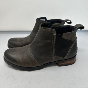 Sorel Emilie Chelsea Waterproof‎ Ankle Boots for Ladies Size 7 Brown Leather